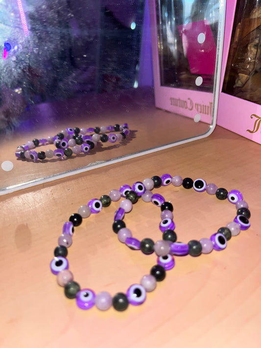 Purple MAL DE OJO Amethyst Bracelet