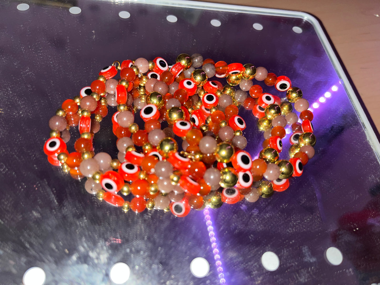 MAL DE OJO Red Agate Bracelet