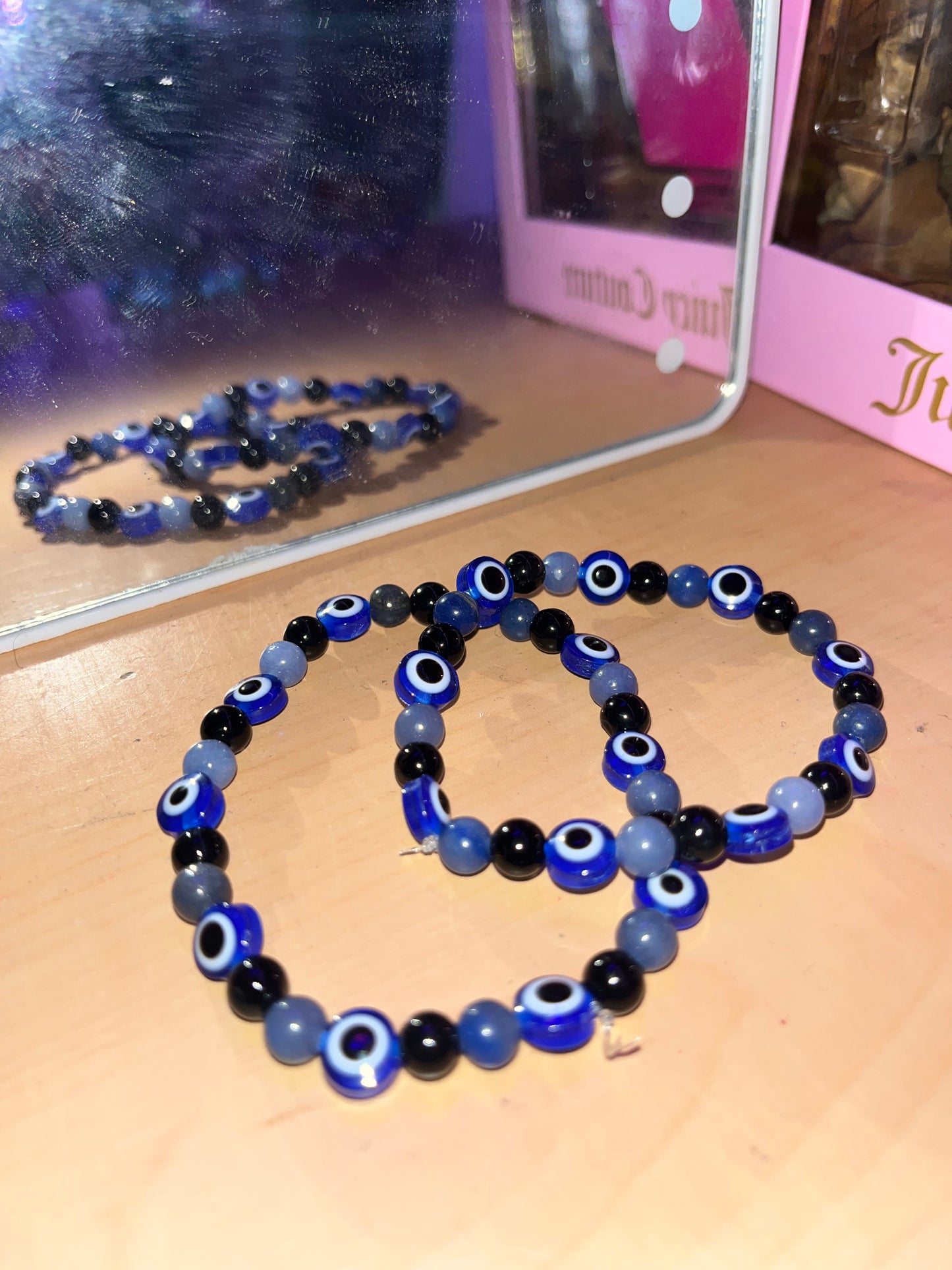 Deep Blue MAL DE OJO Onyx Bracelet